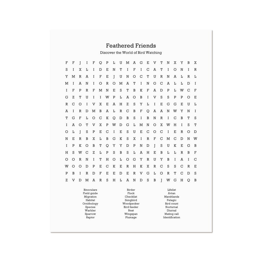 Custom Birding Word Search Art Print#color-finish_unframed