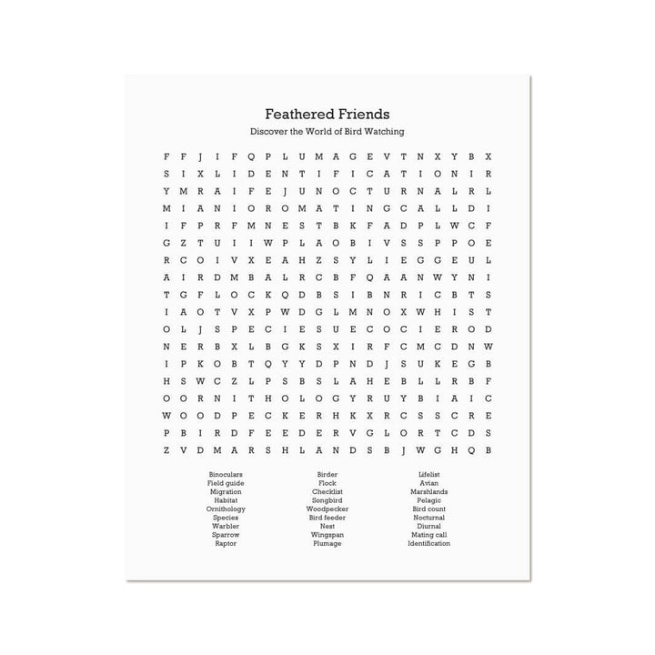 Custom Birding Word Search Art Print#color-finish_unframed