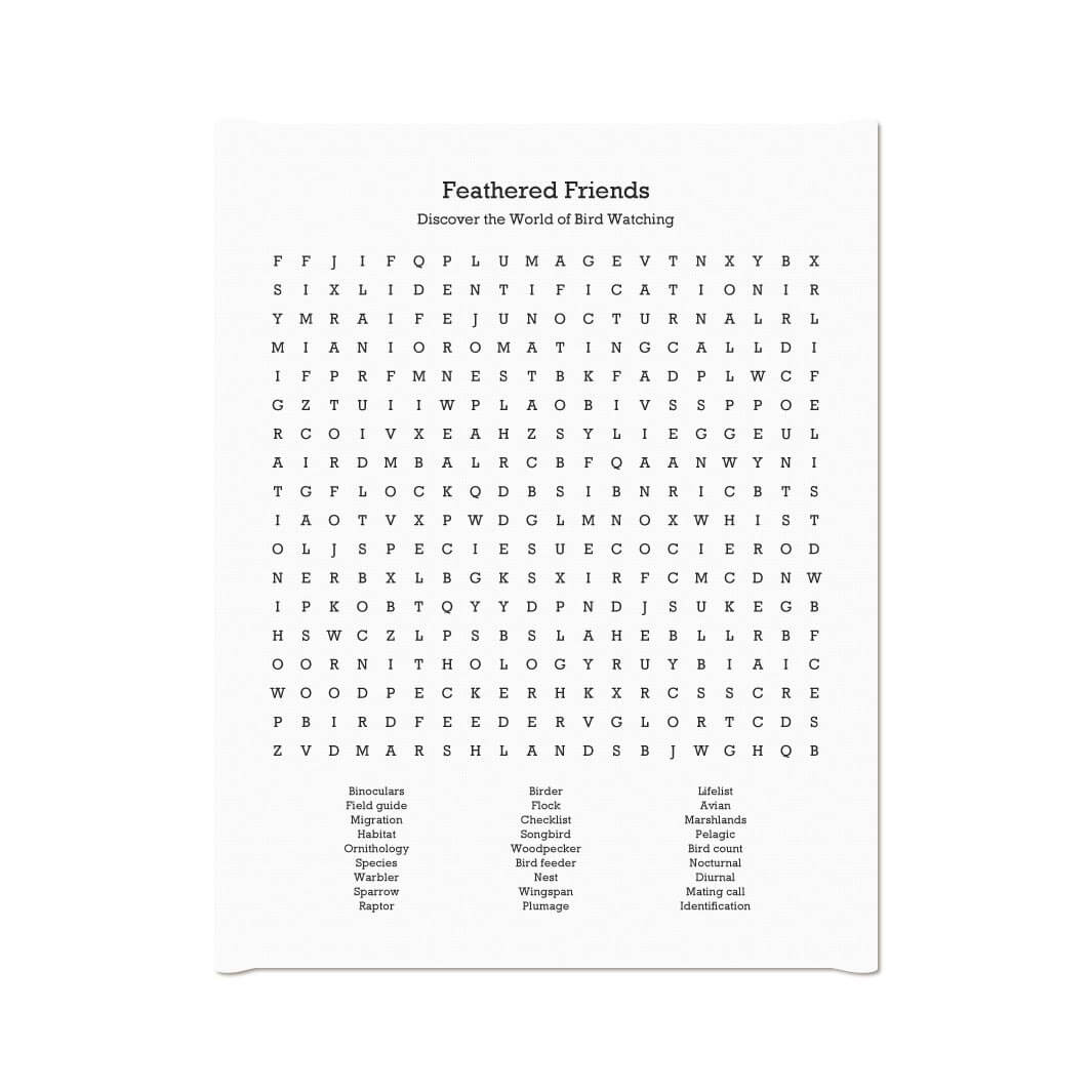 Custom Birding Word Search Art Print#color-finish_wrapped-canvas