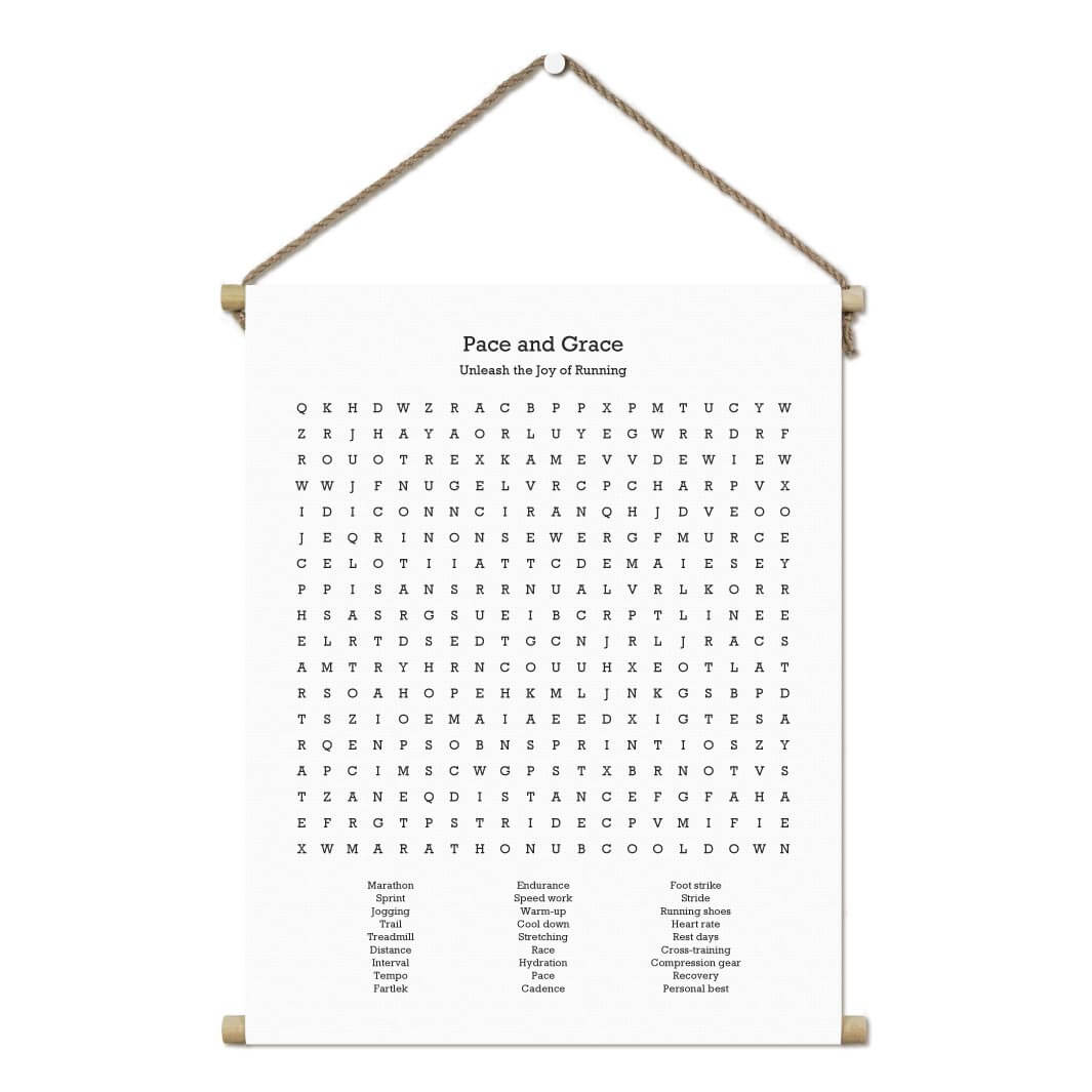 Custom Running Word Search Art Print#color-finish_hanging-canvas