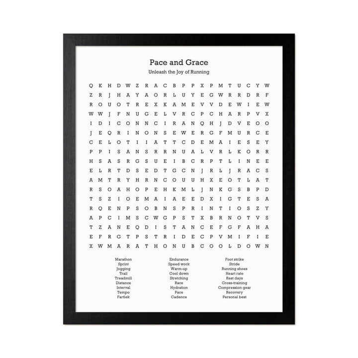 Custom Running Word Search Art Print#color-finish_black-thin-frame