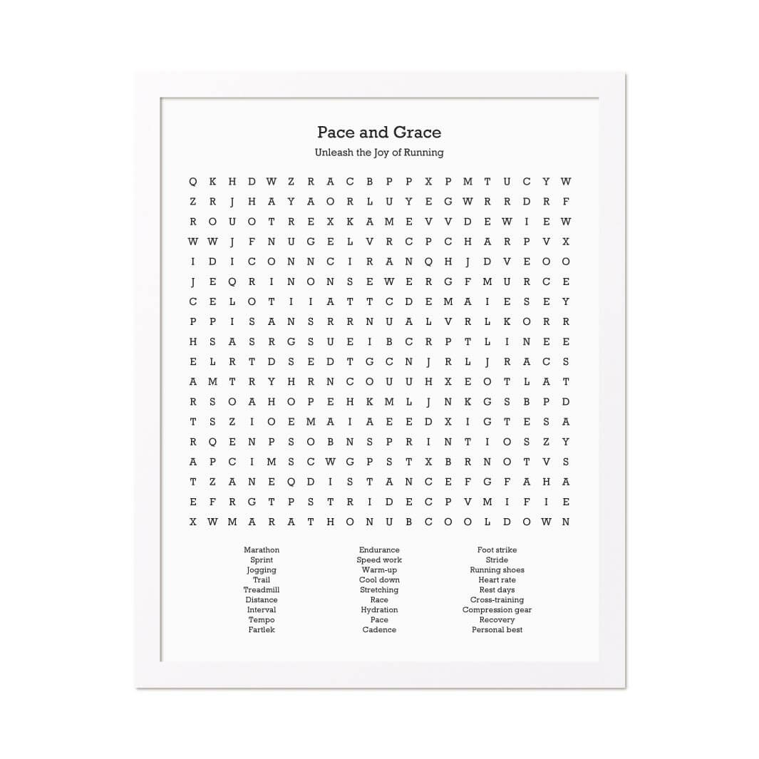 Custom Running Word Search Art Print#color-finish_white-thin-frame