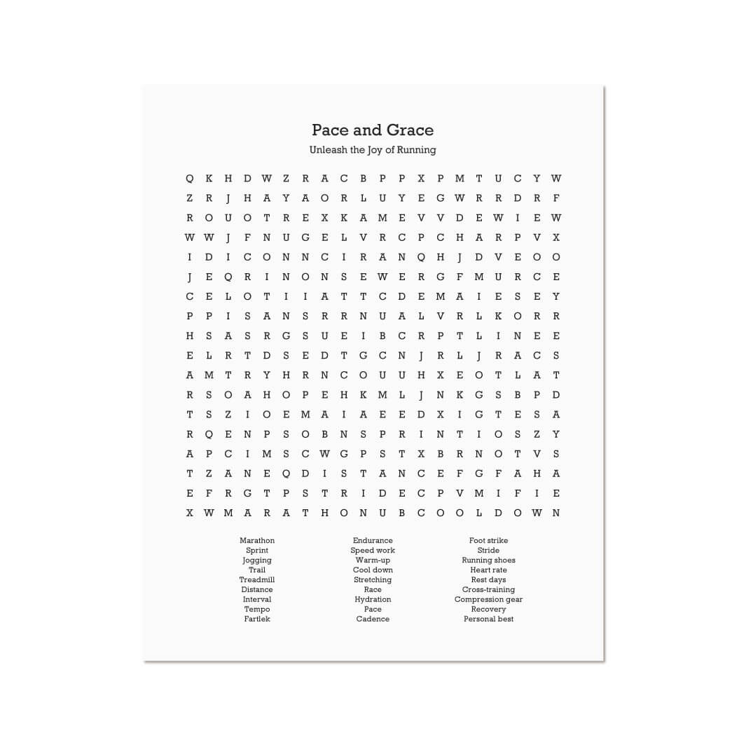Custom Running Word Search Art Print#color-finish_unframed