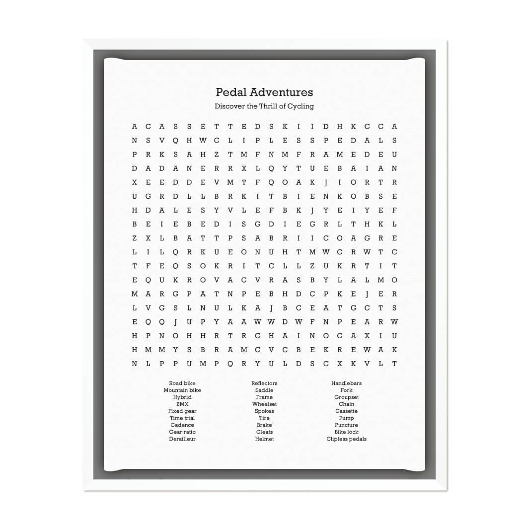 Custom Cycling Word Search Art Print#color-finish_white-floater-frame