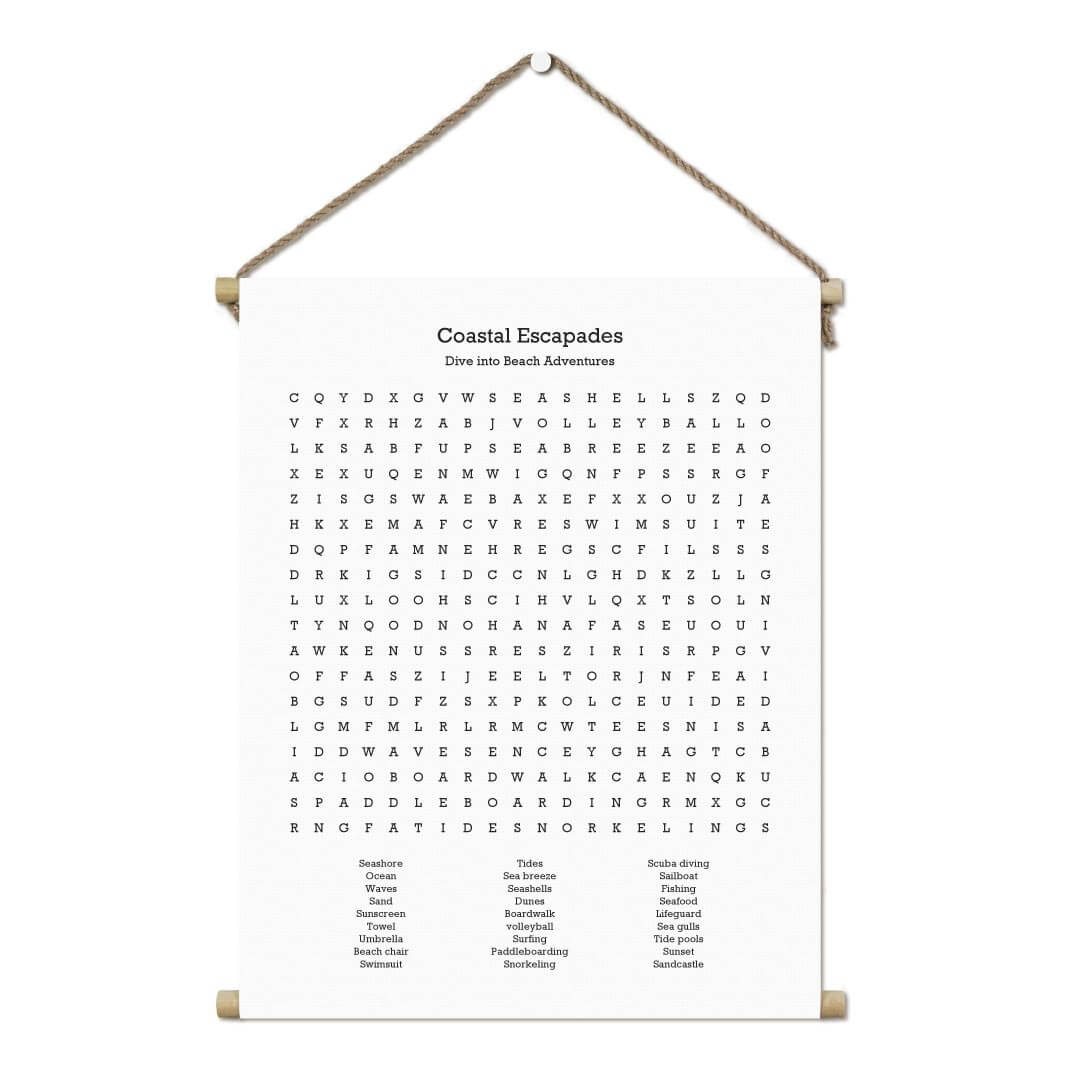 Custom Beach Word Search Art Print#color-finish_hanging-canvas