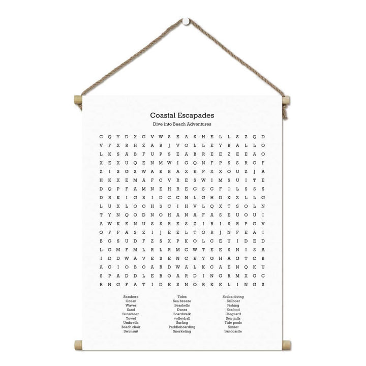 Custom Beach Word Search Art Print#color-finish_hanging-canvas