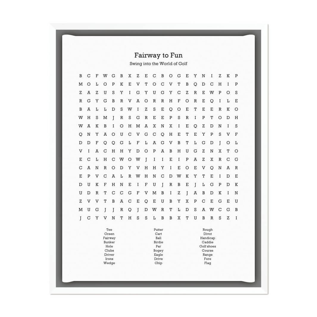 Custom Golfing Word Search Art Print#color-finish_white-floater-frame