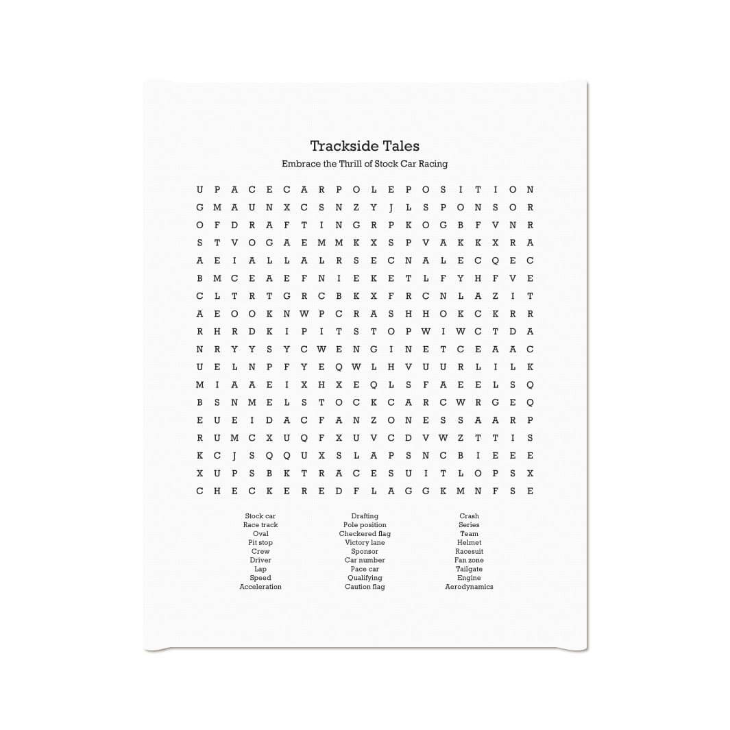 Custom Stock Car Racing Word Search Art Print#color-finish_wrapped-canvas