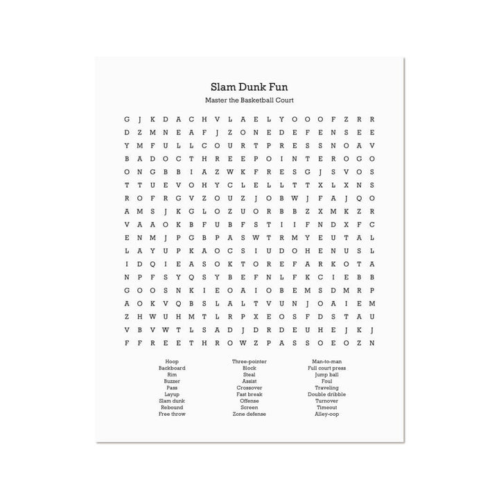 Custom Basketball Word Search Art Print#color-finish_unframed