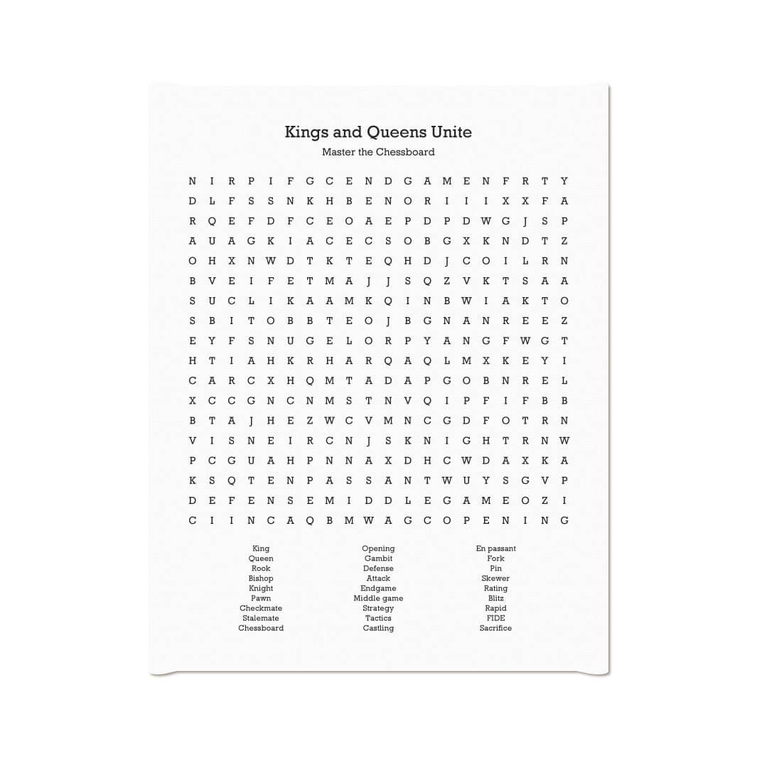 Custom Chess Word Search Art Print#color-finish_wrapped-canvas