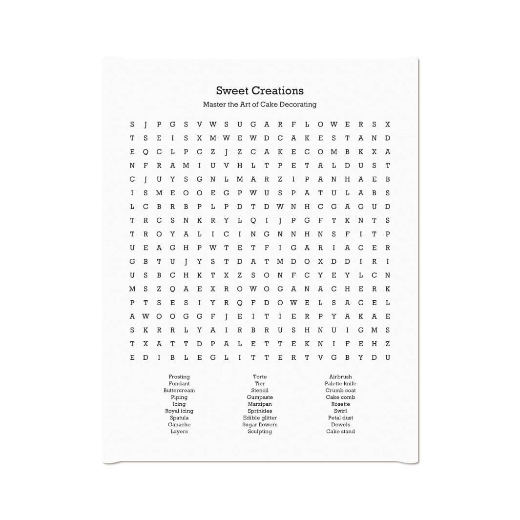 Custom Cake Decorating Word Search Art Print#color-finish_wrapped-canvas