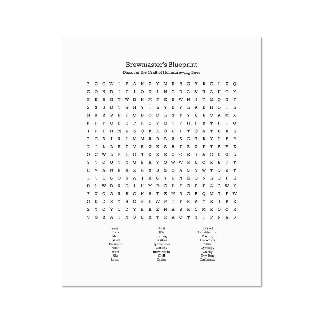 Custom Homebrewing Word Search Art Print#color-finish_unframed