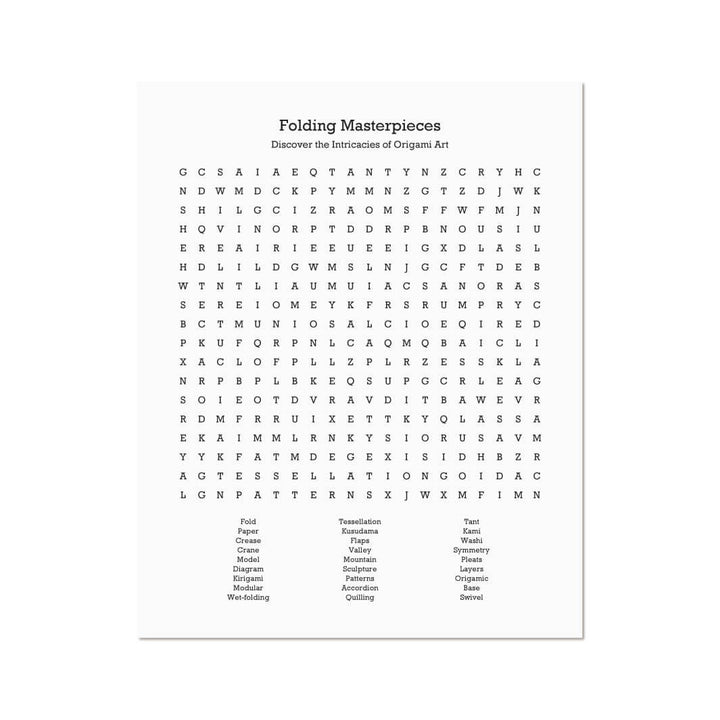Custom Oragami Word Search Art Print#color-finish_unframed