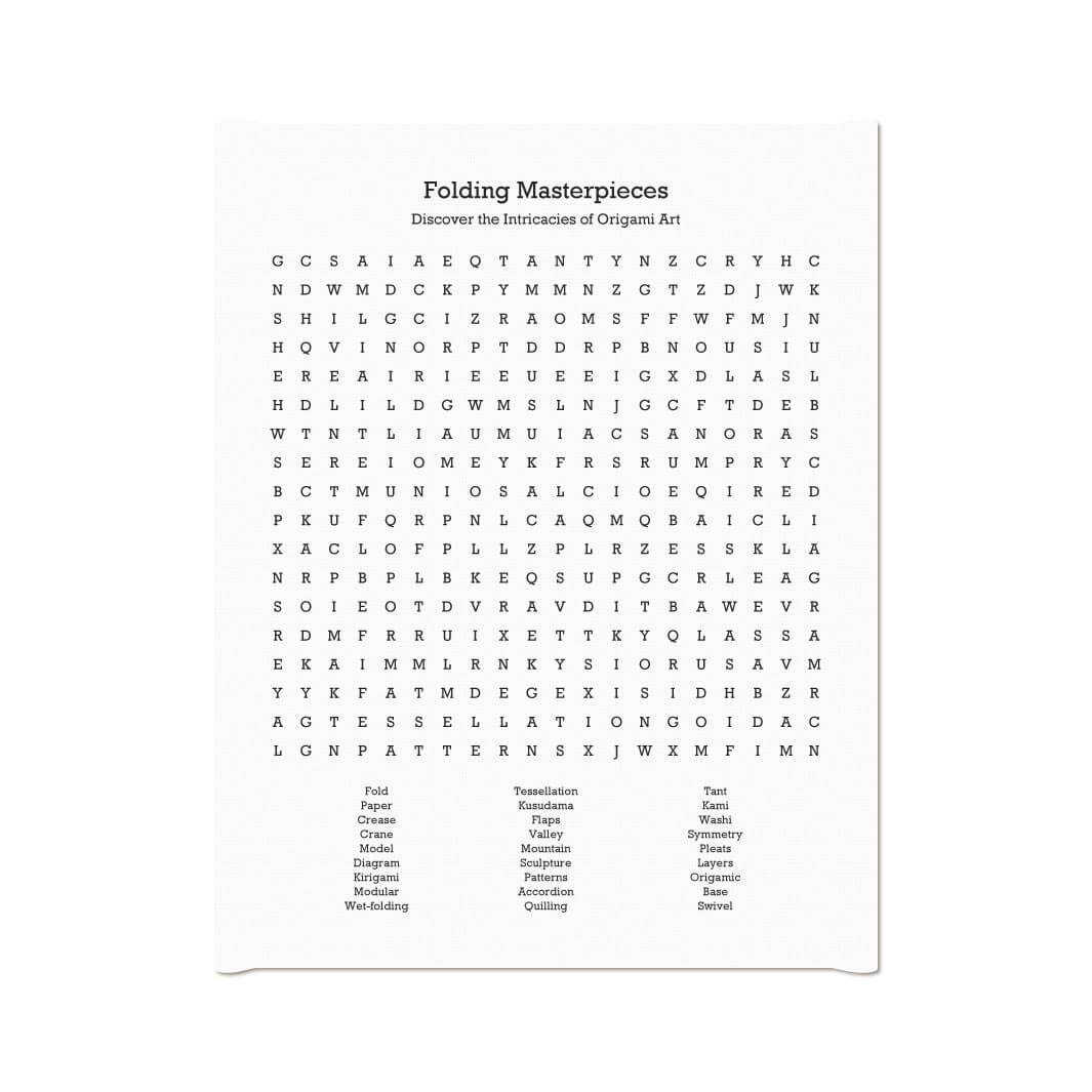 Custom Oragami Word Search Art Print#color-finish_wrapped-canvas