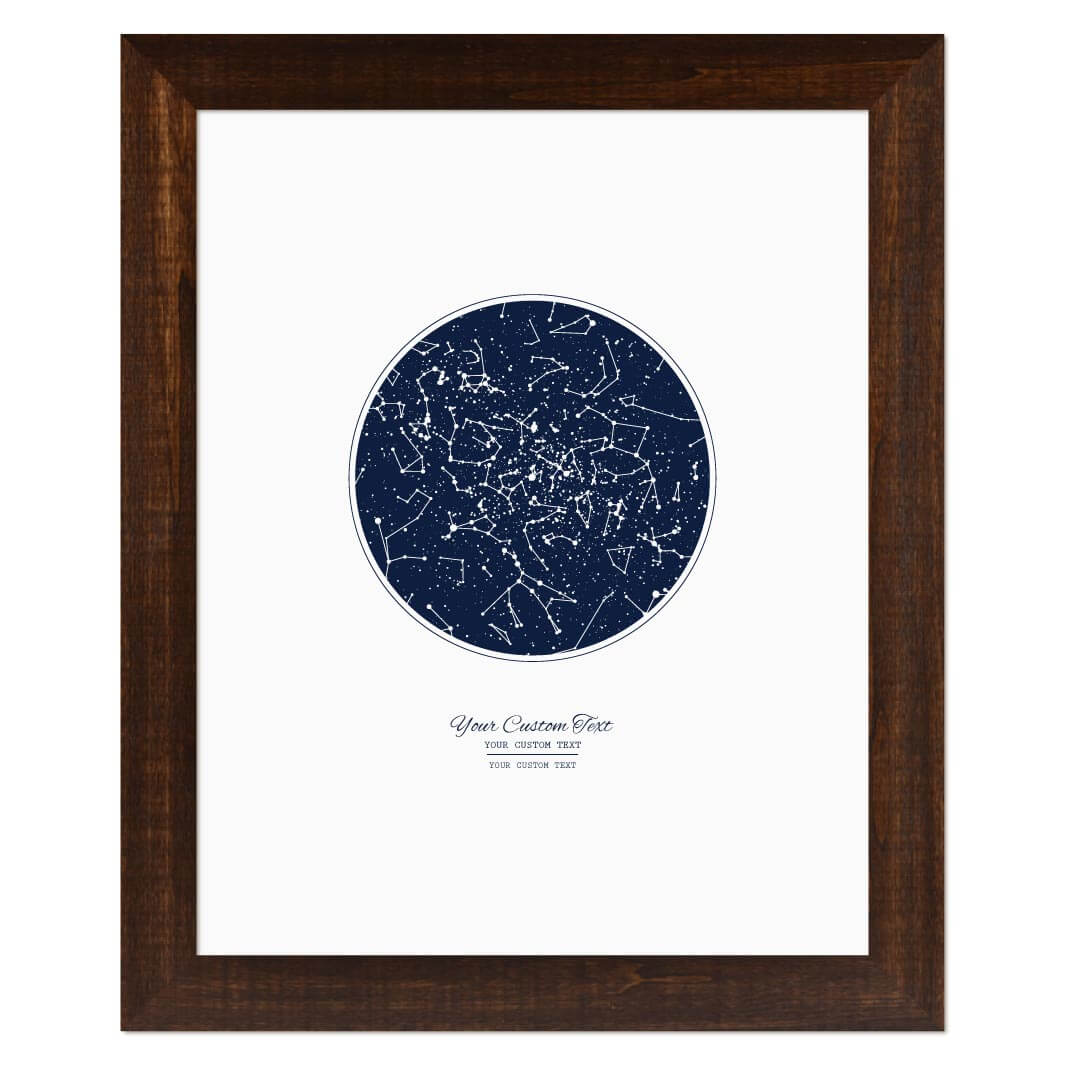 Wedding Guest Book Alternative, Star Map Print Personalized with 1 Night Sky, Espresso Wide Frame#color-finish_espresso-wide-frame