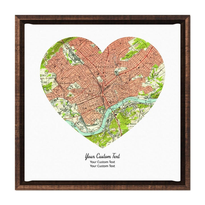 Heart Shape Atlas Art Personalized with 1 Map#color-finish_espresso-floater-frame
