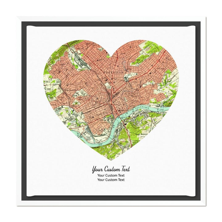 Heart Shape Atlas Art Personalized with 1 Map#color-finish_white-floater-frame