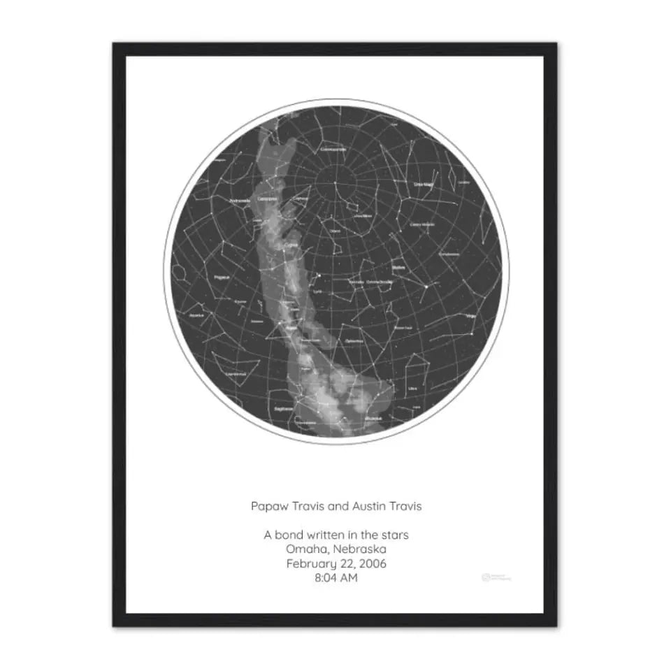 Personalized Gift for Grandpa - Choose Star Map, Street Map, or Your Photo