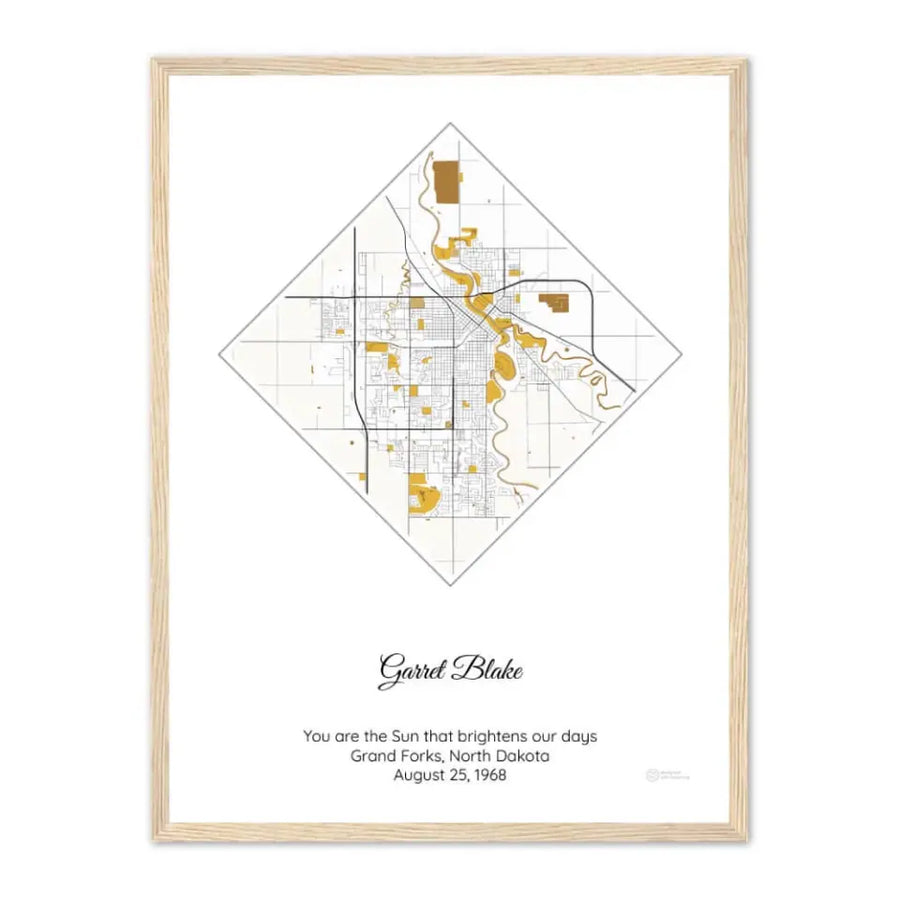 Personalized Gift for Father-in-law - Choose Star Map, Street Map, or Your Photo