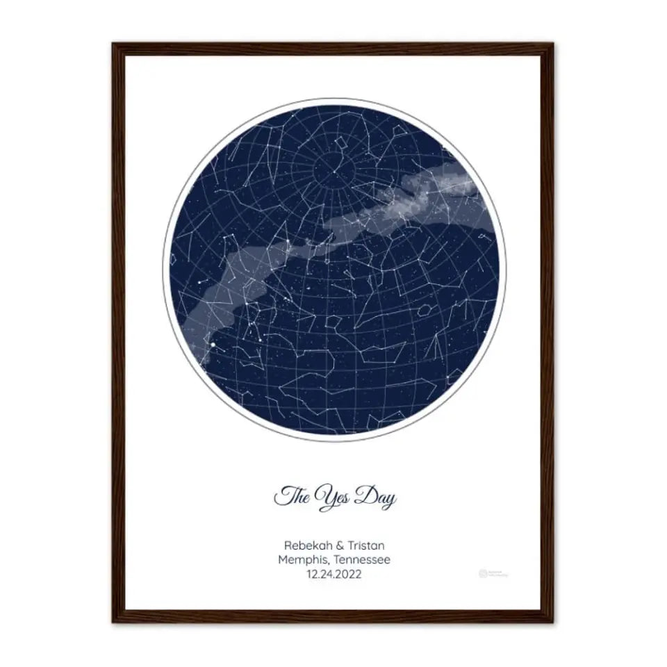 Personalized Engagement Gift - Choose Star Map, Street Map, or Your Photo