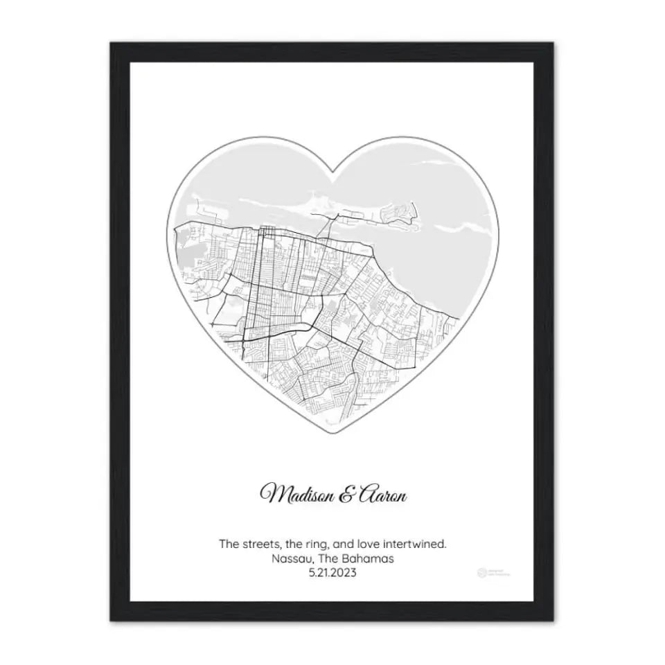 Personalized Bridal Shower Gift - Choose Star Map, Street Map, or Your Photo