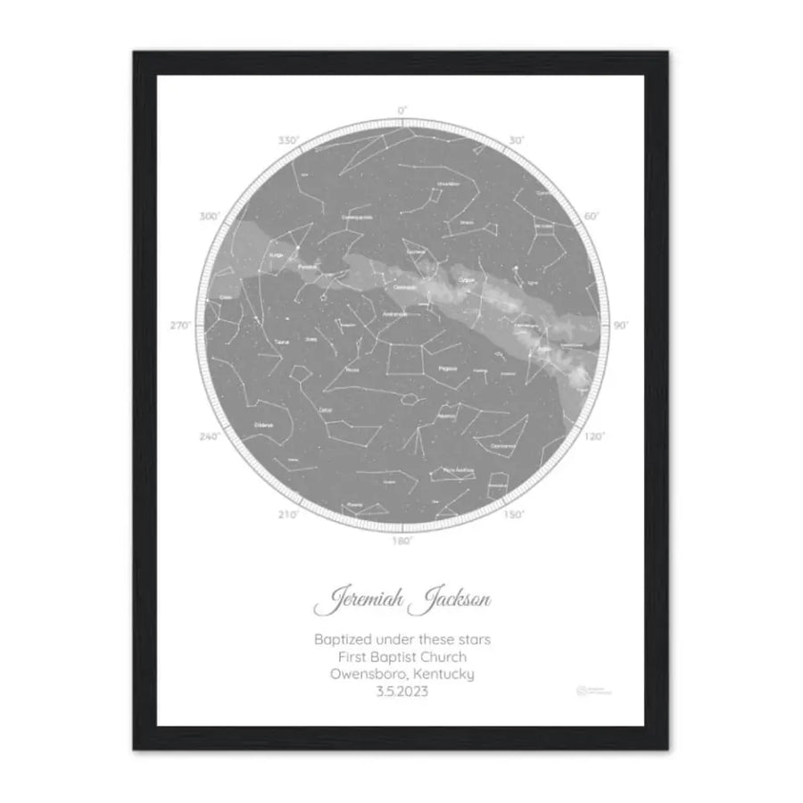 Personalized Baptism Gift - Choose Star Map, Street Map, or Your Photo