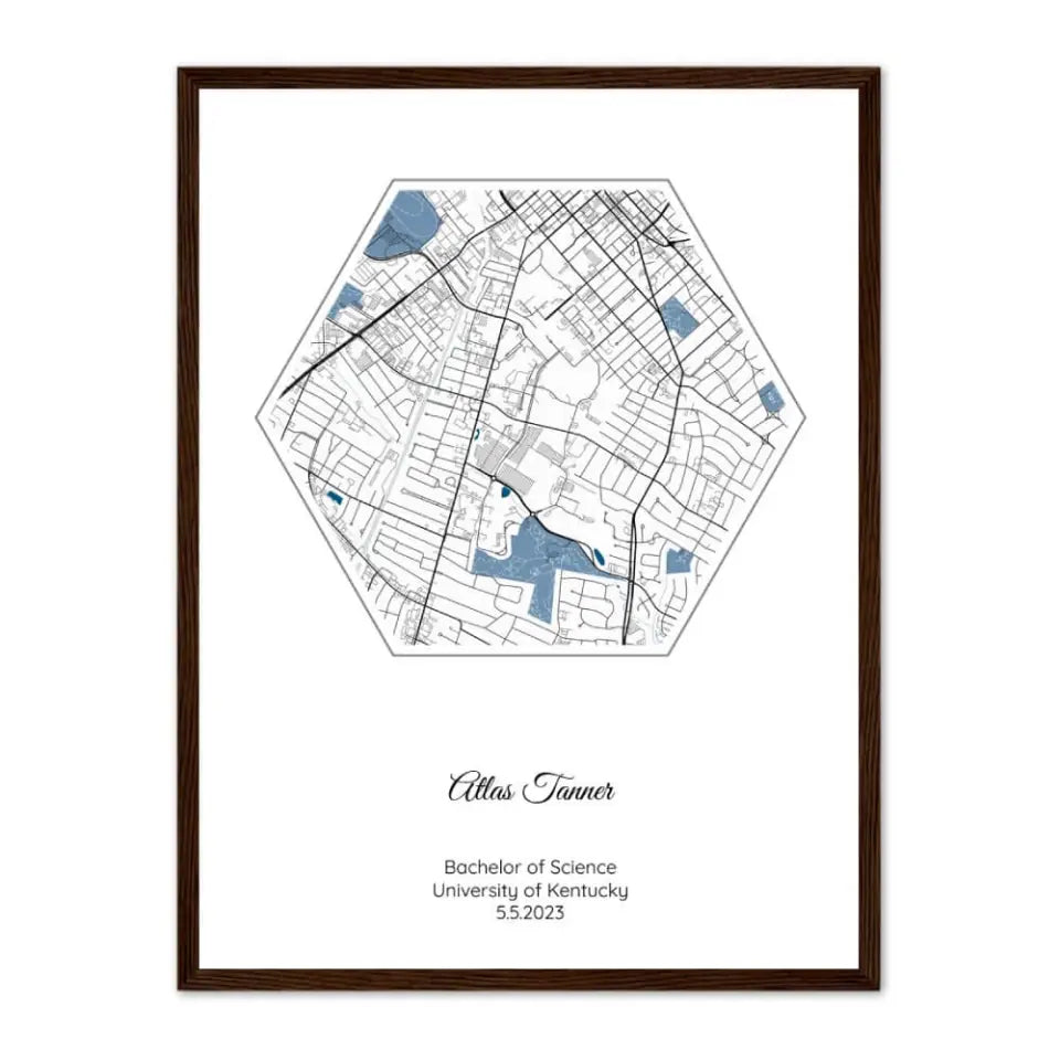 Personalized Graduation Gift - Choose Star Map, Street Map, or Your Photo