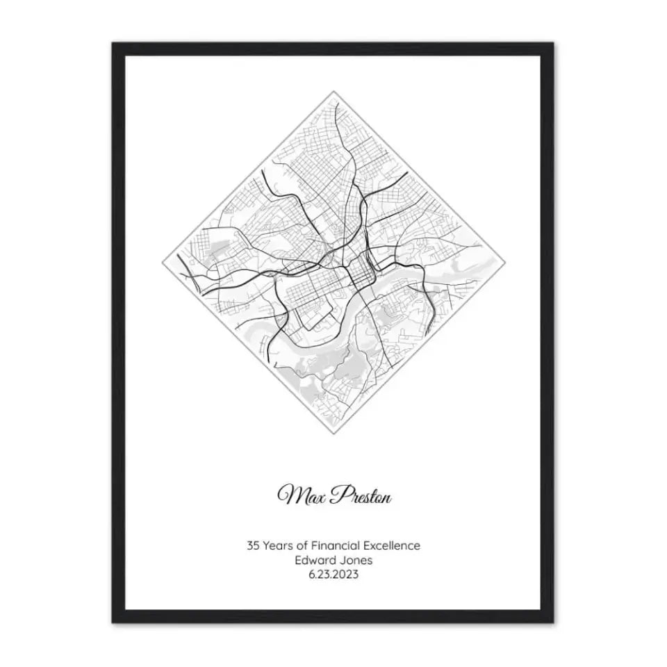 Personalized Retirement Gift - Choose Star Map, Street Map, or Your Photo