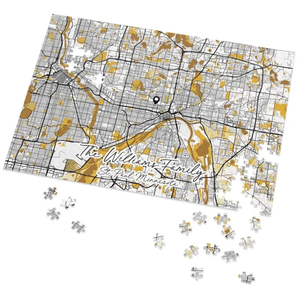 Classic City Map - Personalized Jigsaw Puzzle