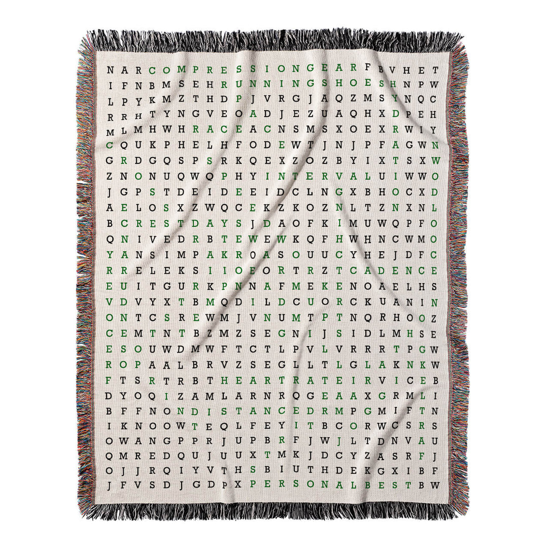Pace and Grace Word Search, 50x60 Woven Throw Blanket, Green#color-of-hidden-words_green