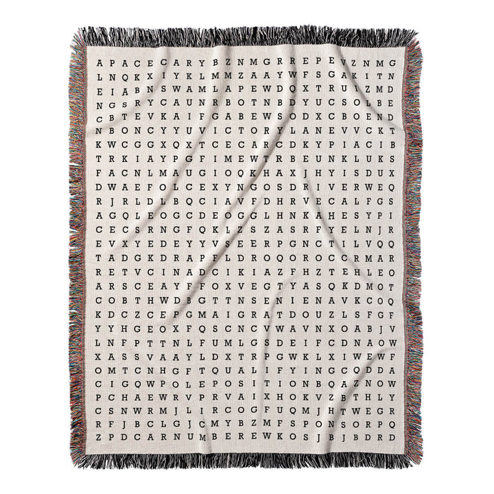 Trackside Tales Word Search, 50x60 Woven Throw Blanket, Hidden#color-of-hidden-words_hidden