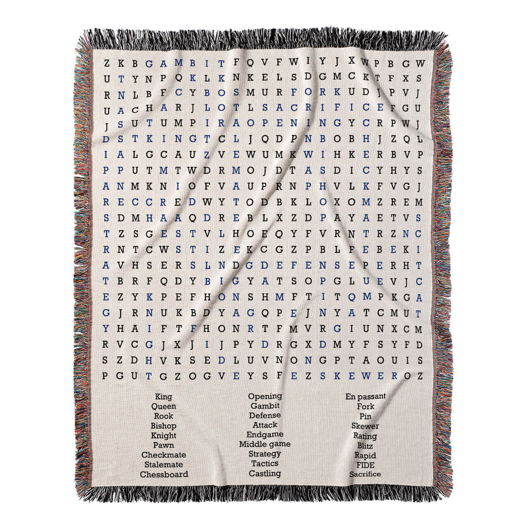 Kings and Queens Unite Word Search, 50x60 Woven Throw Blanket, Blue#color-of-hidden-words_blue