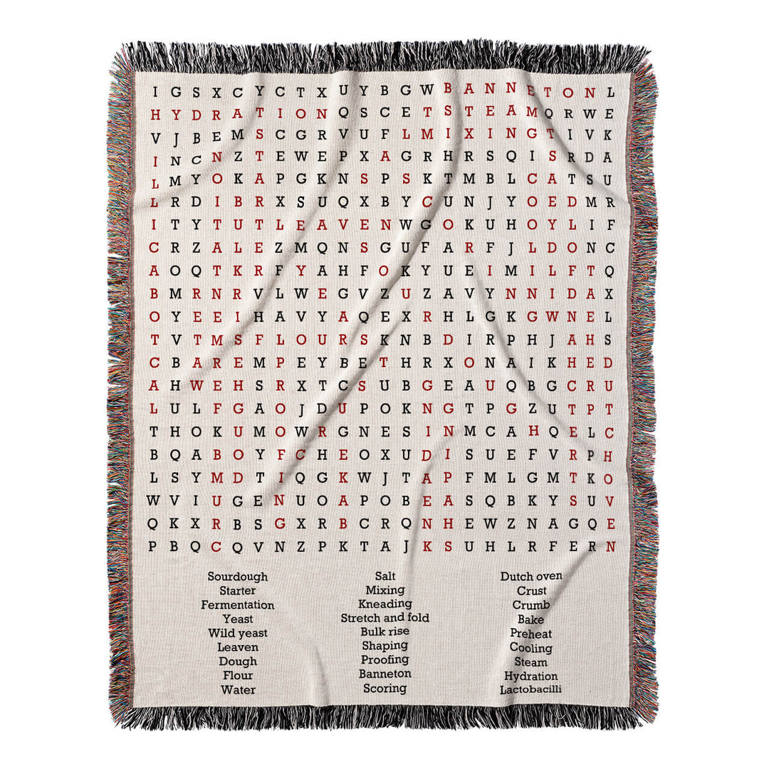 Rise to Perfection Word Search, 50x60 Woven Throw Blanket, Red#color-of-hidden-words_red
