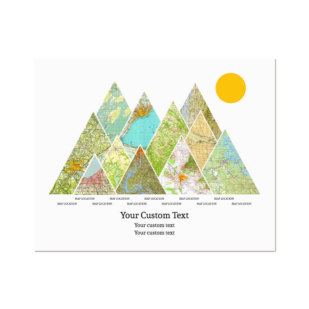 Personalized Mountain Atlas Map with 11 Locations, Unframed Print#color-finish_unframed