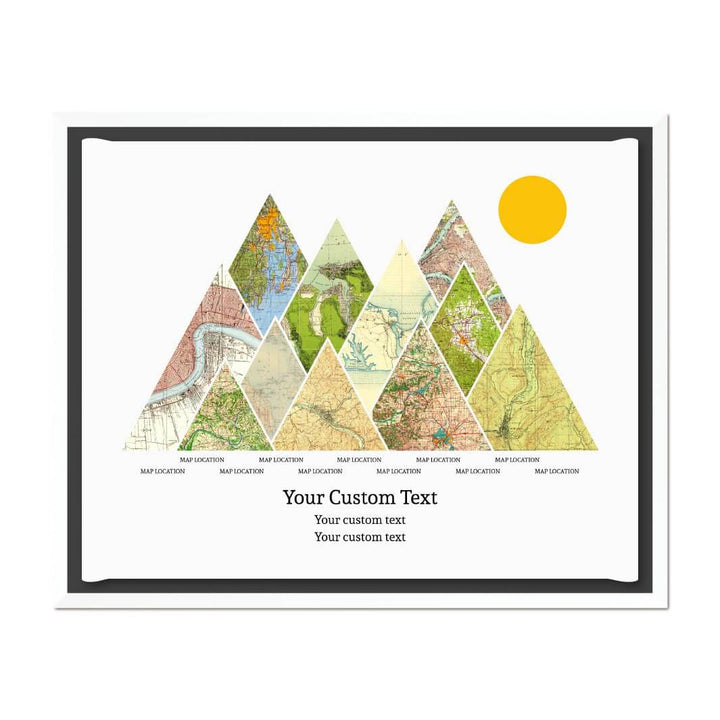 Personalized Mountain Atlas Map with 11 Locations, White Floater Framed Art Print#color-finish_white-floater-frame
