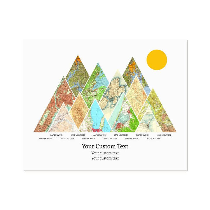Personalized Mountain Atlas Map with 12 Locations, Unframed Print#color-finish_unframed