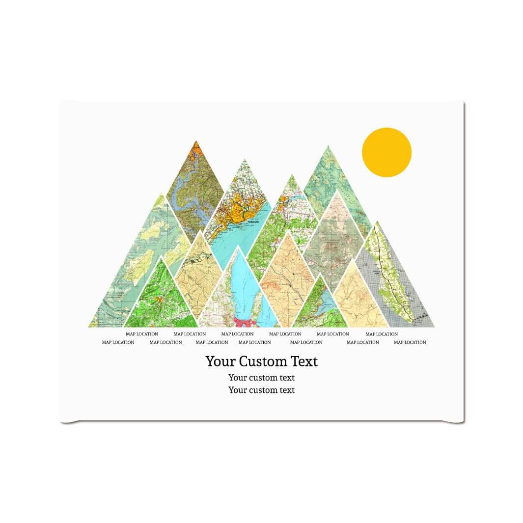 Personalized Mountain Atlas Map with 13 Locations, Gallery Wrapped Canvas Art Print#color-finish_wrapped-canvas