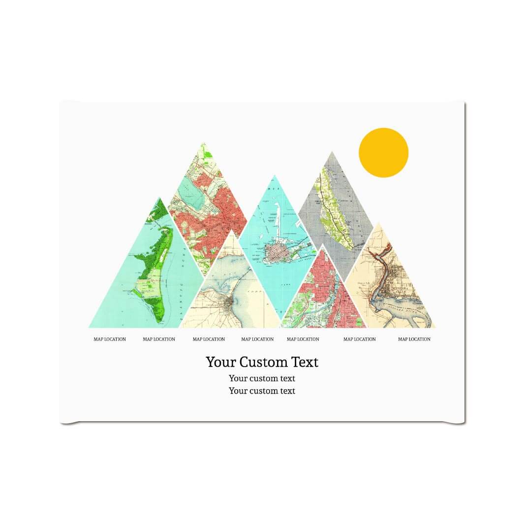 Personalized Mountain Atlas Map with 7 Locations, Wrapped Canvas Art Print#color-finish_wrapped-canvas