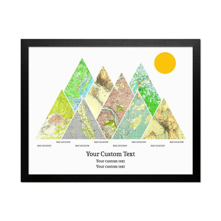 Personalized Mountain Atlas Map with 8 Locations, Black Thin Framed Art Print#color-finish_black-thin-frame