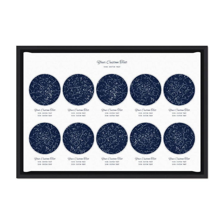 Star Map Gift Personalized With 10 Night Skies, Horizontal, Black Floater Framed Art Print#color-finish_black-floater-frame