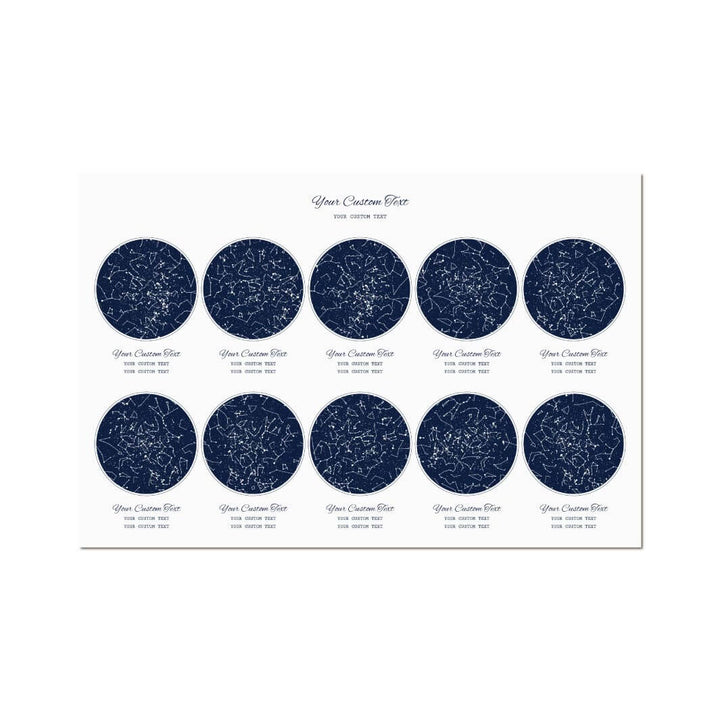Star Map Gift Personalized With 10 Night Skies, Horizontal, Unframed Art Print#color-finish_unframed