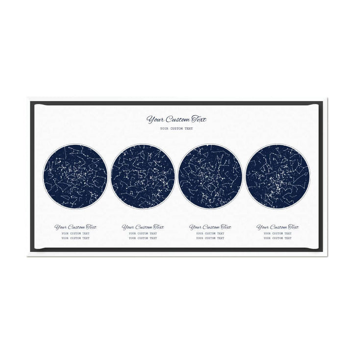 Star Map Gift Personalized With 4 Night Skies, Horizontal, White Floater Framed Art Print#color-finish_white-floater-frame