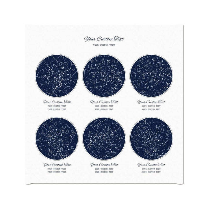 Star Map Gift Personalized With 6 Night Skies, Square, Wrapped Canvas Art Print#color-finish_wrapped-canvas