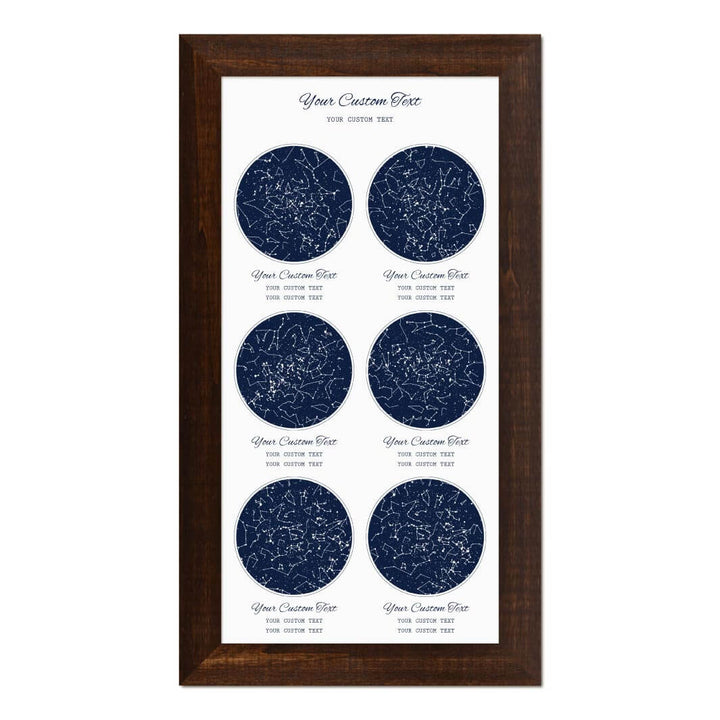 Star Map Gift Personalized With 6 Night Skies, Vertical, Espresso Wide Framed Art Print#color-finish_espresso-wide-frame