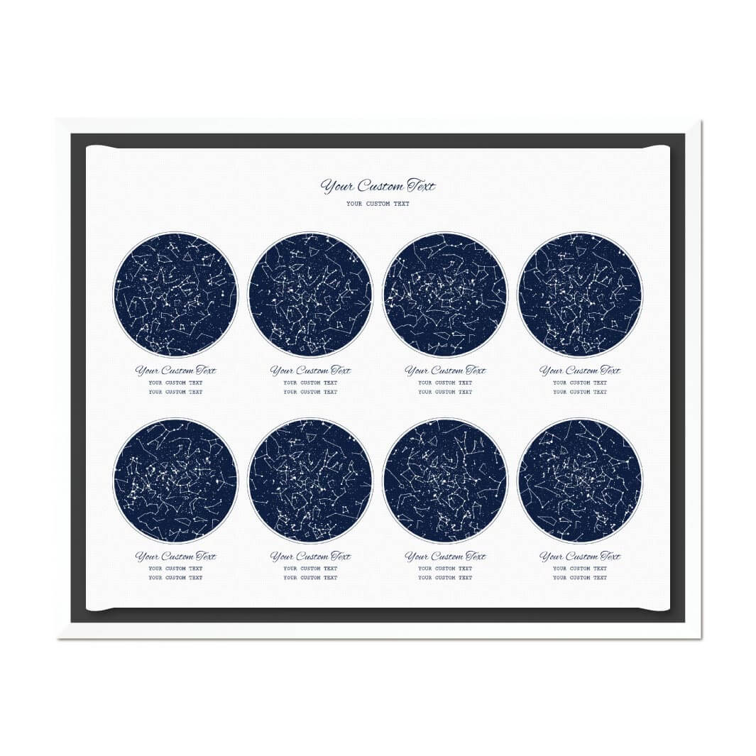 Star Map Gift Personalized With 8 Night Skies, Horizontal, White Floater Framed Art Print#color-finish_white-floater-frame
