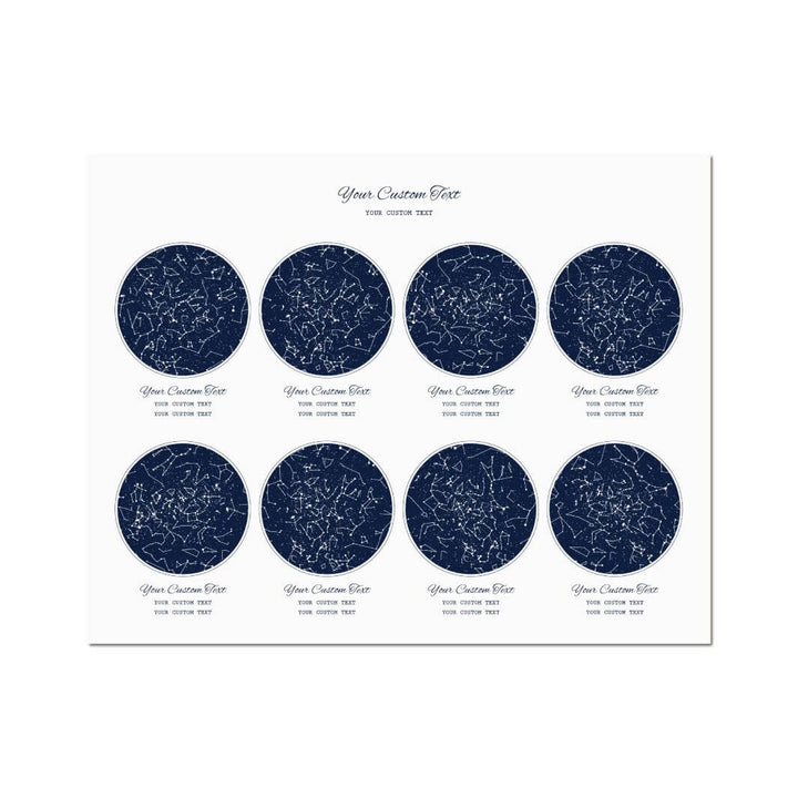 Star Map Gift Personalized With 8 Night Skies, Horizontal, Unframed Art Print#color-finish_unframed