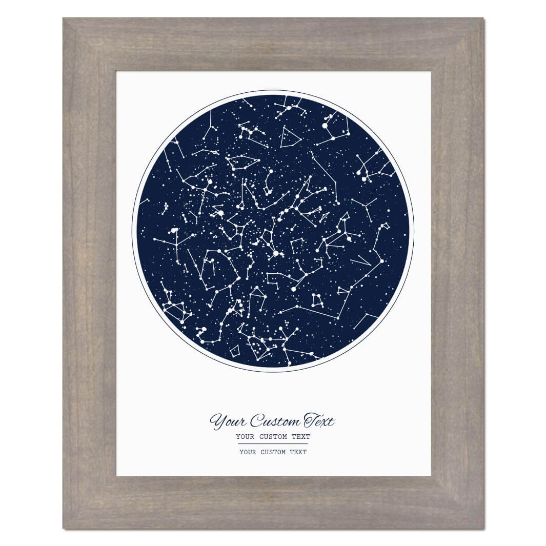 Star Map Gift with 1 Night Sky, Personalized Vertical Paper Poster, Gray Wide Frame#color-finish_gray-wide-frame