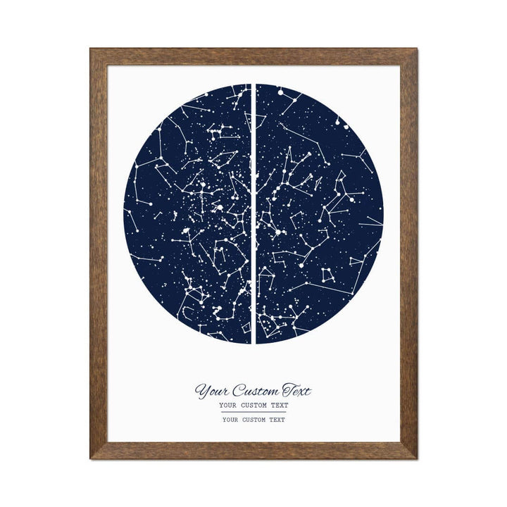 Star Map Gift with 2 Night Skies, Custom Vertical Paper Print, Walnut Thin Frame#color-finish_walnut-thin-frame