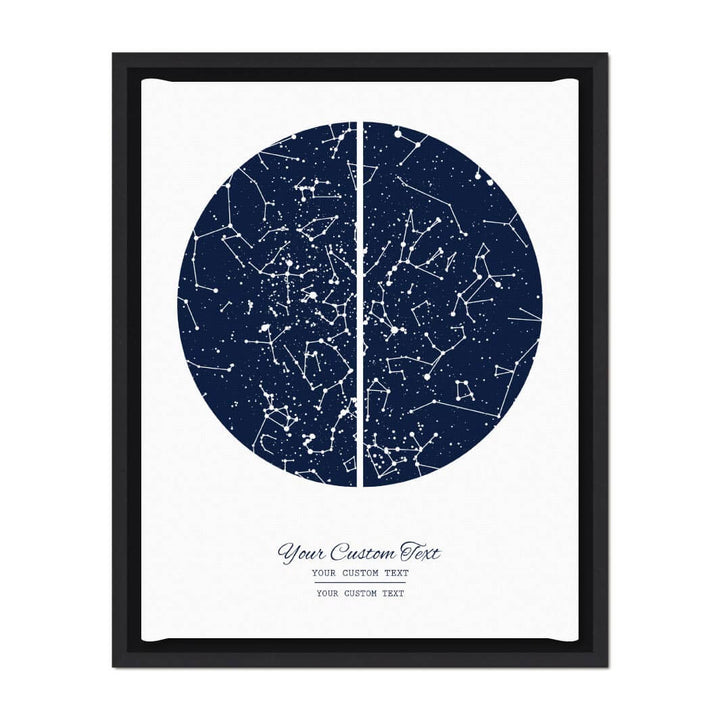 Star Map Gift with 2 Night Skies, Custom Vertical Paper Print, Black Floater Frame#color-finish_black-floater-frame