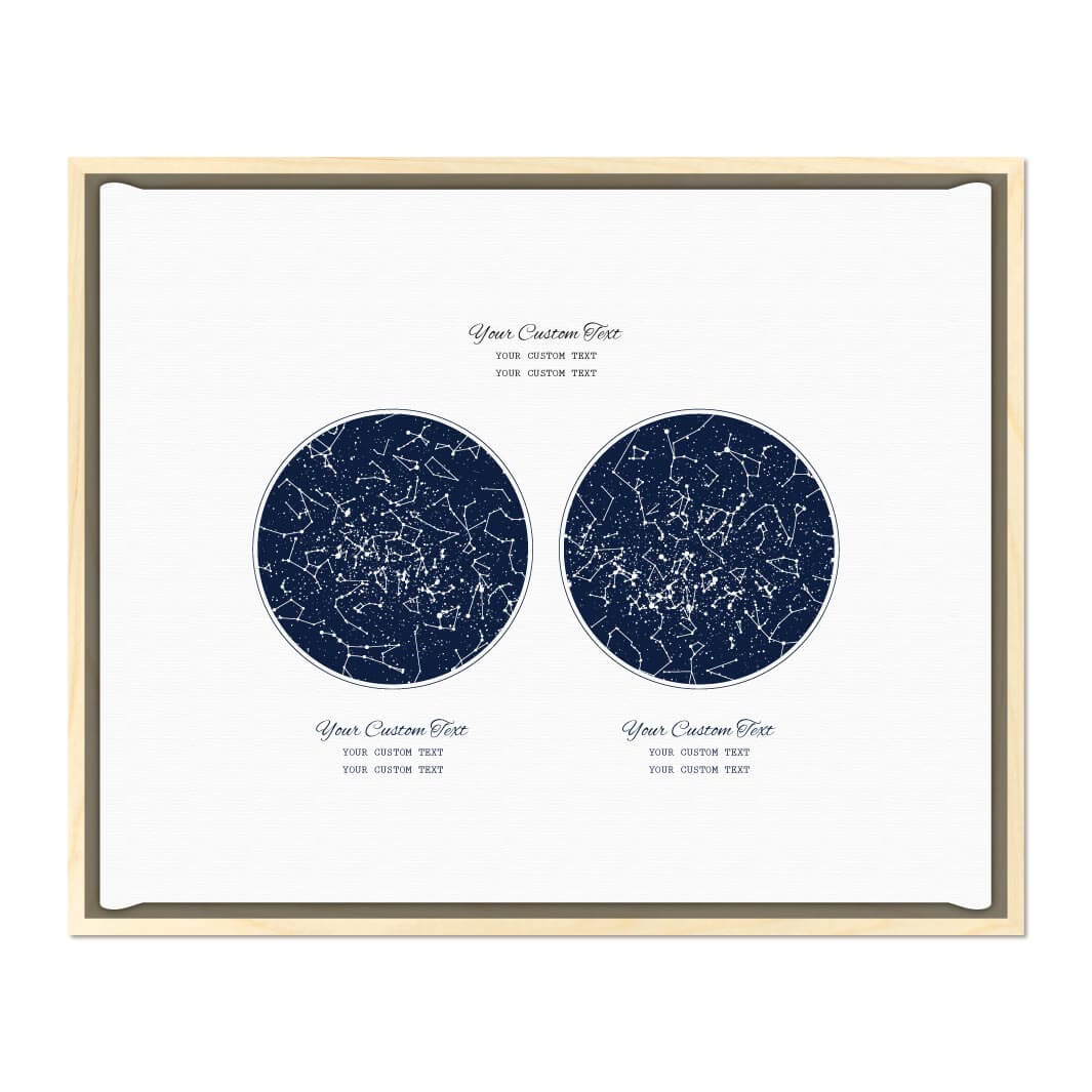 Wedding Guest Book Alternative, Star Map Print Personalized with 3 Night Skies